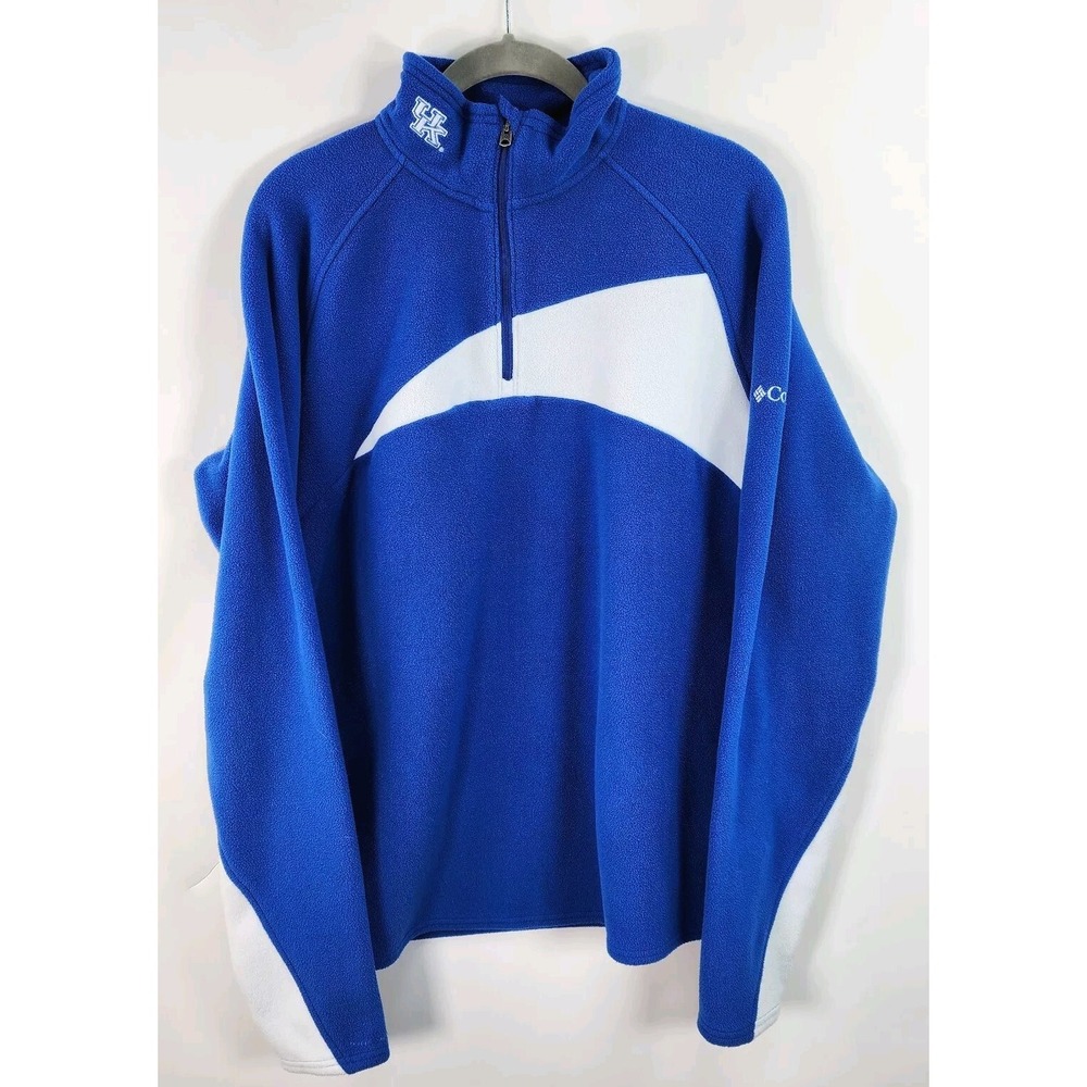 Columbia Kentucky Wildcats Fleece Pullover Womens L Blue 1/4 Zip Athletic